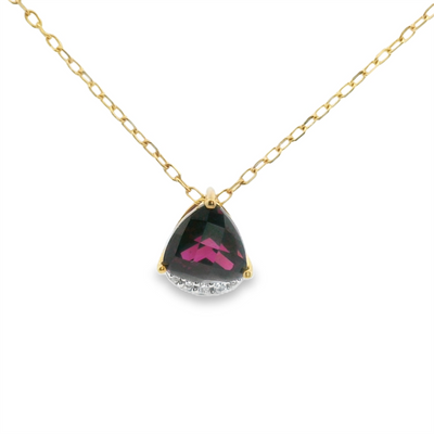Rhodolite Garnet & Diamond Pendant