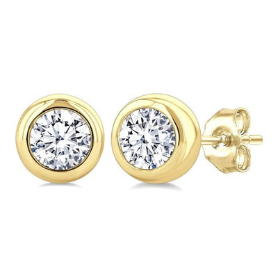 Diamond Bezel Stud Earrings