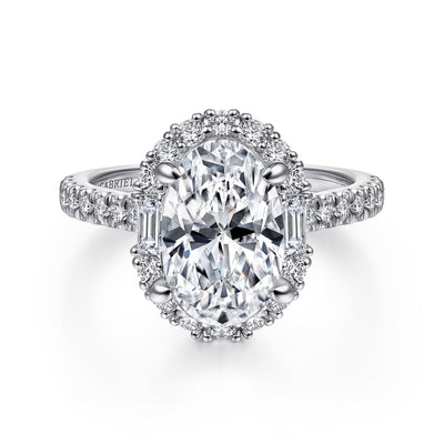 Oval Diamond Halo Engagement Ring