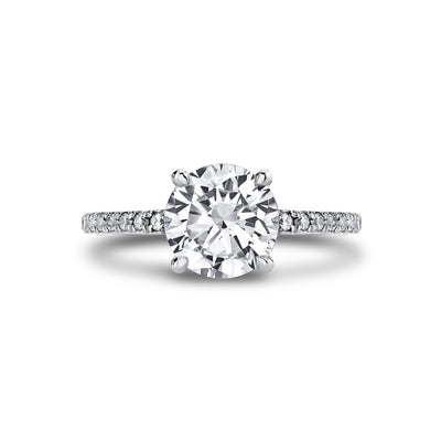 Round Diamond Hidden Halo Engagement Ring