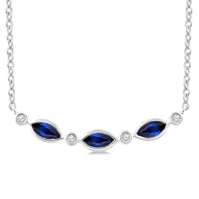 Sapphire & Diamond Bar Necklace