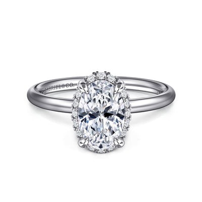 Oval Diamond Halo Engagement Ring