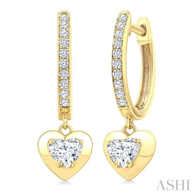 Heart Shape Diamond Huggie Fashion Earrings