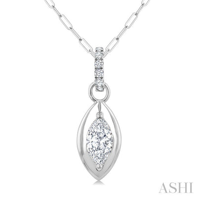 Marquise Shape Paperclip Diamond Fashion Pendant
