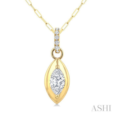 Marquise Shape Paperclip Diamond Fashion Pendant