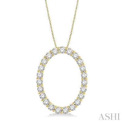 Oval Shape Diamond Pendant