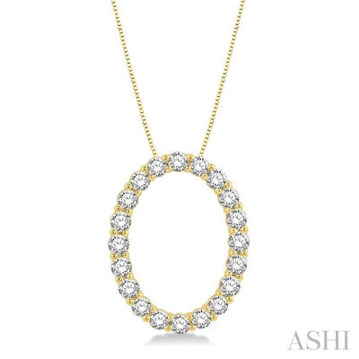 Oval Shape Diamond Pendant