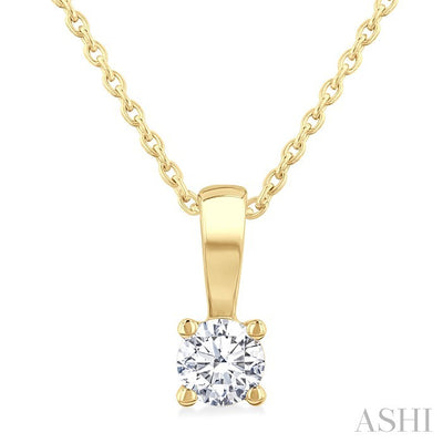 Round Shape Diamond Solitaire Pendant