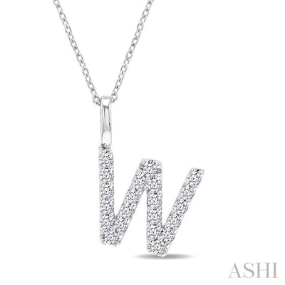Classic 'W' Initial Diamond Pendant