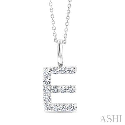 Classic 'E' Initial Diamond Pendant
