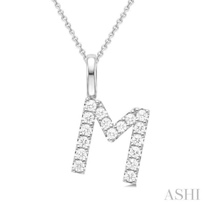 Classic 'M' Initial Diamond Pendant
