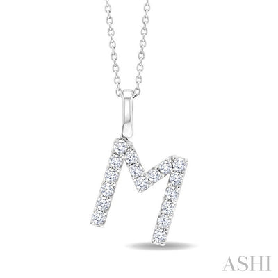 Classic 'M' Initial Diamond Pendant