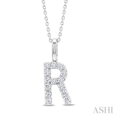 Classic 'R' Initial Diamond Pendant