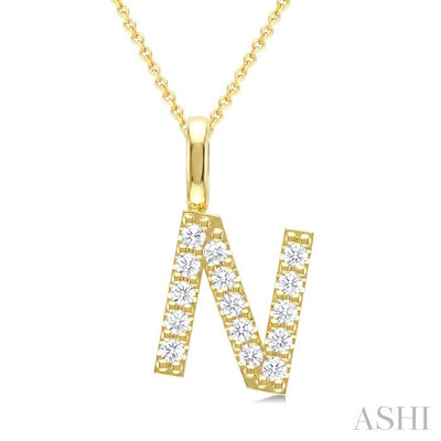 Classic 'N' Initial Diamond Pendant