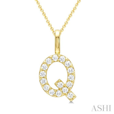 Classic 'Q' Initial Diamond Pendant