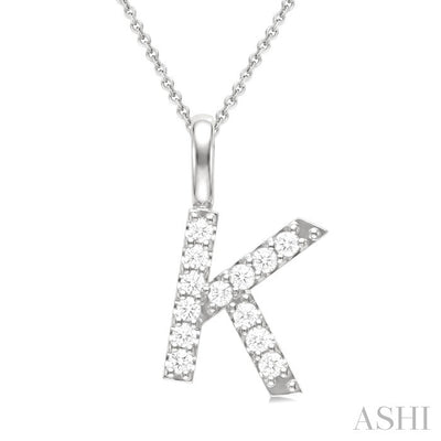 Classic 'K' Initial Diamond Pendant