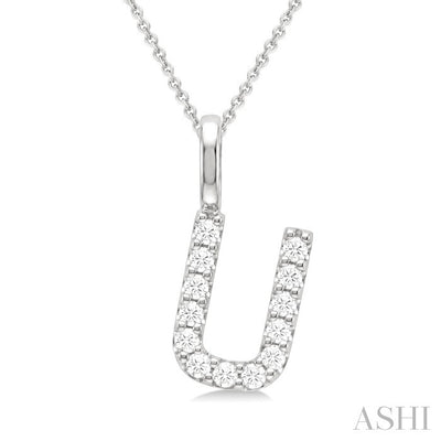 Classic 'U' Initial Diamond Pendant
