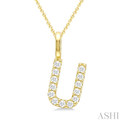 Classic 'U' Initial Diamond Pendant