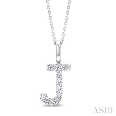 Classic 'J' Initial Diamond Pendant