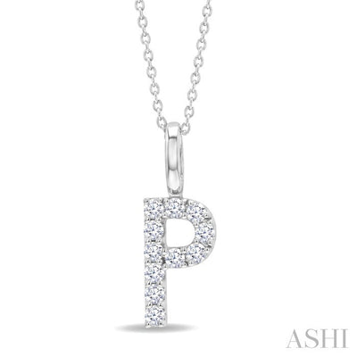 Classic 'P' Initial Diamond Pendant