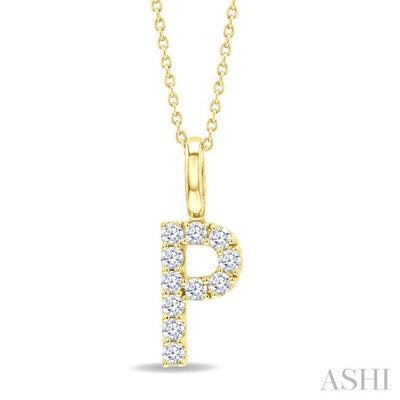 Classic 'P' Initial Diamond Pendant