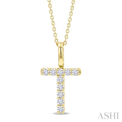 Classic 'T' Initial Diamond Pendant