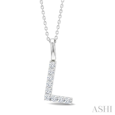 Classic 'L' Initial Diamond Pendant