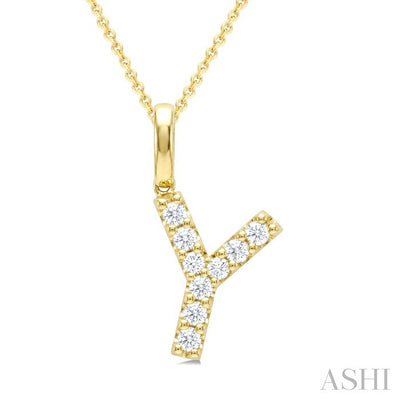 Classic 'Y' Initial Diamond Pendant