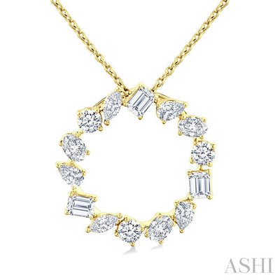 Mixed Shape Circle Diamond Fashion Pendant