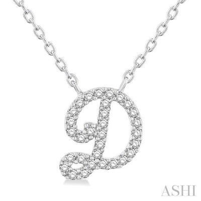 Script 'D' Initial Diamond Pendant