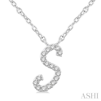 Script 'S' Initial Diamond Pendant
