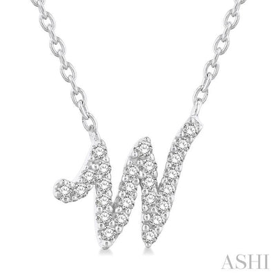 Script 'W' Initial Diamond Pendant
