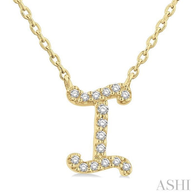 Script 'I' Initial Diamond Pendant