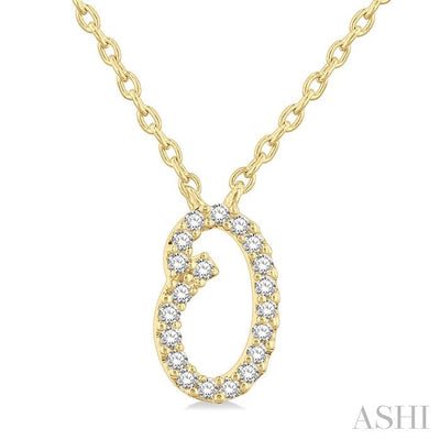 Script 'O' Initial Diamond Pendant