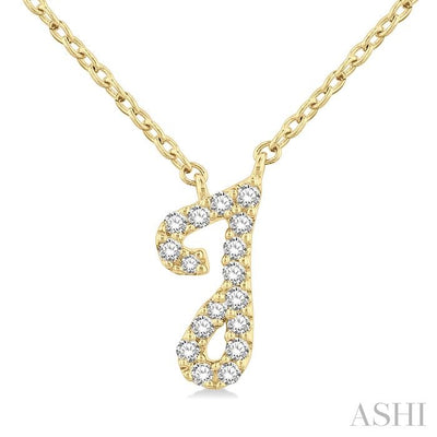 Script 'J' Initial Diamond Pendant