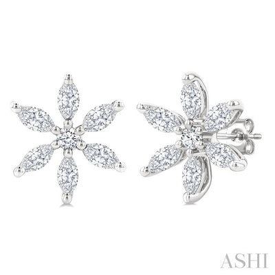 Floral Diamond Fashion Earrings