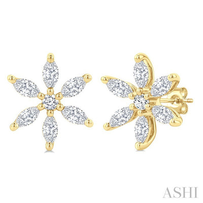 Floral Diamond Fashion Earrings