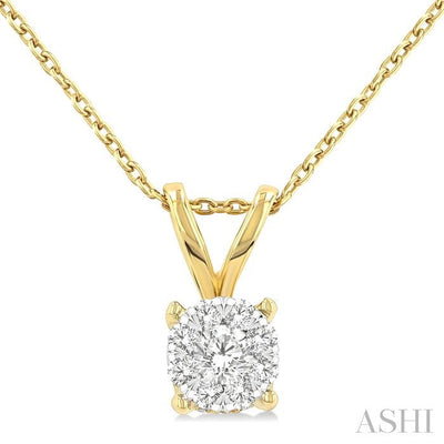 Round Shape Lovebright Diamond Solitaire Pendant
