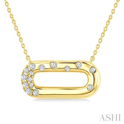 Aeris Gold Paperclip Mosaic Diamond Fashion Pendant