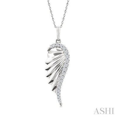 Angel Wings Fluted Diamond Fashion Pendant