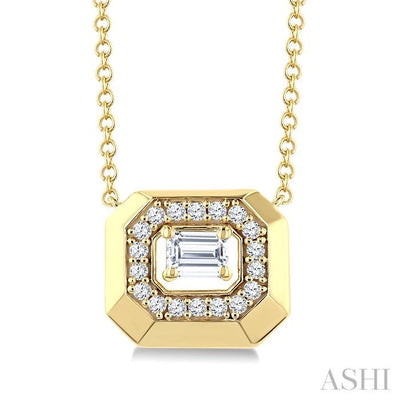 Emerald Shape Diamond Fashion Pendant