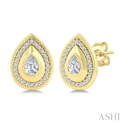 Pear Shape Art Deco Diamond Fashion Earrings