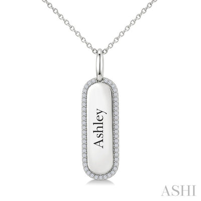 'Ashley' Diamond Engraved Tag Name Pendant