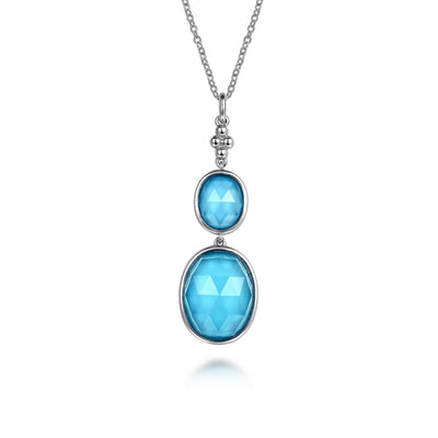 Bujukan Sterling Silver Rock Crystal & Turquoise Pendant