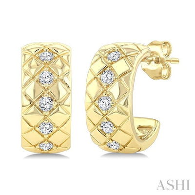 Golden Glow Diamond Fashion Half Hoop Earrings