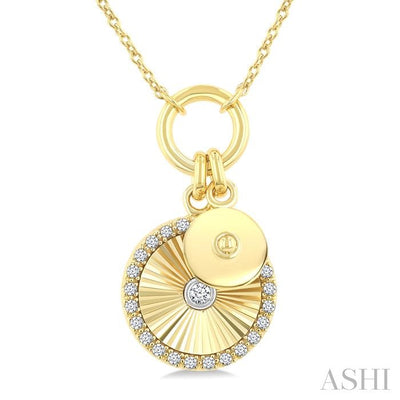 Circle Charm Fluted Diamond Fashion Pendant