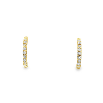 Diamond Half-Hoop Huggie Earrings