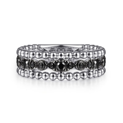 Bujukan Sterling Silver Black Spinel Fashion Ring