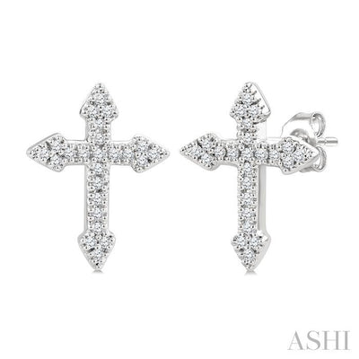 Cross Petite Diamond Fashion Earrings