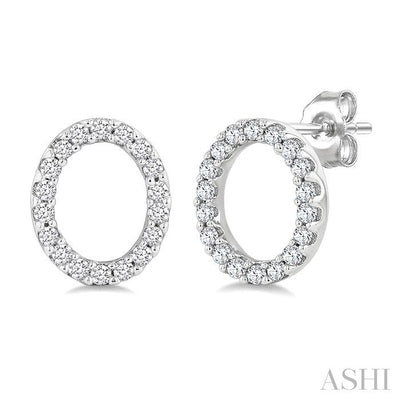 Block 'O' Initial Diamond Earrings